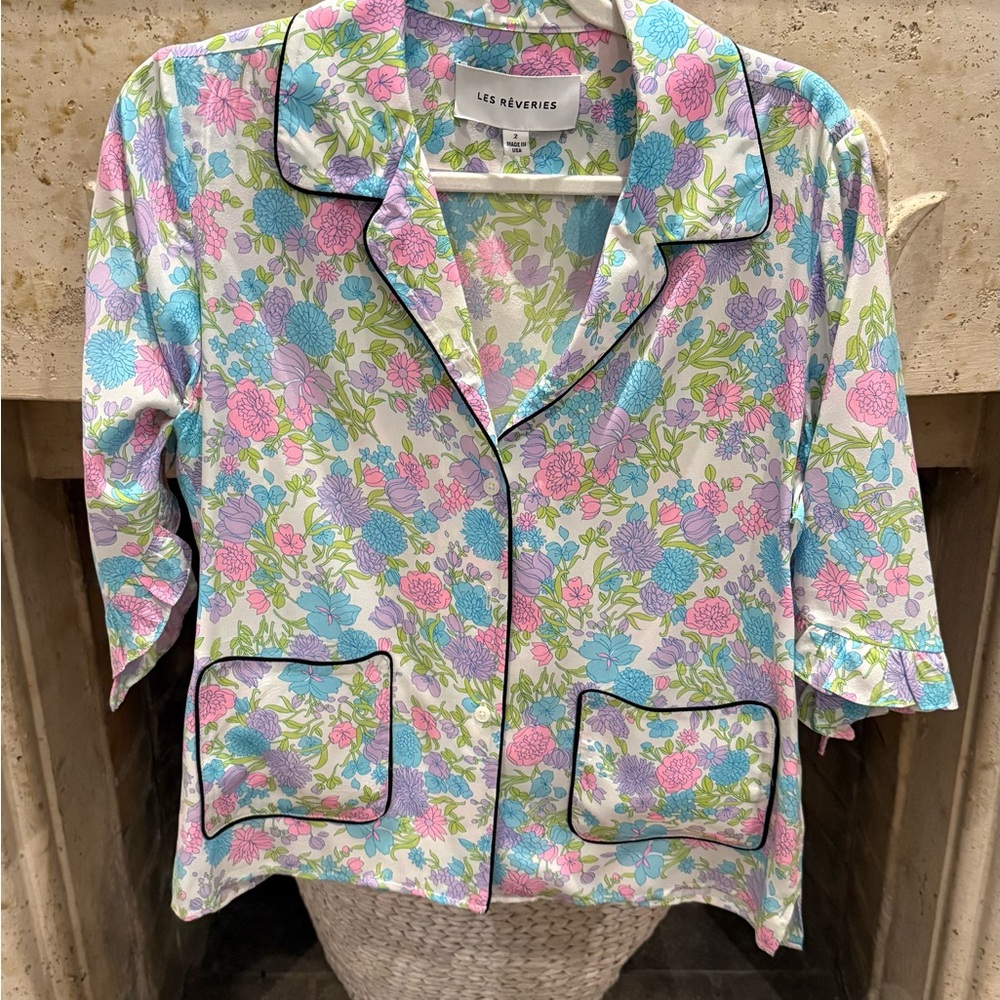 Floral Button Down Shirt - Multicolor